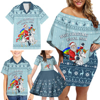 Unicorn - Make Christmas Magical Again Family Matching Off Shoulder Short Dress and Hawaiian Shirt LT7 - Wonder Print Shop