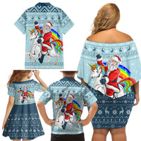 Unicorn - Make Christmas Magical Again Family Matching Off Shoulder Short Dress and Hawaiian Shirt LT7 - Wonder Print Shop