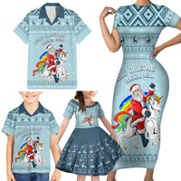 Unicorn - Make Christmas Magical Again Family Matching Short Sleeve Bodycon Dress and Hawaiian Shirt - Wonder Print Shop