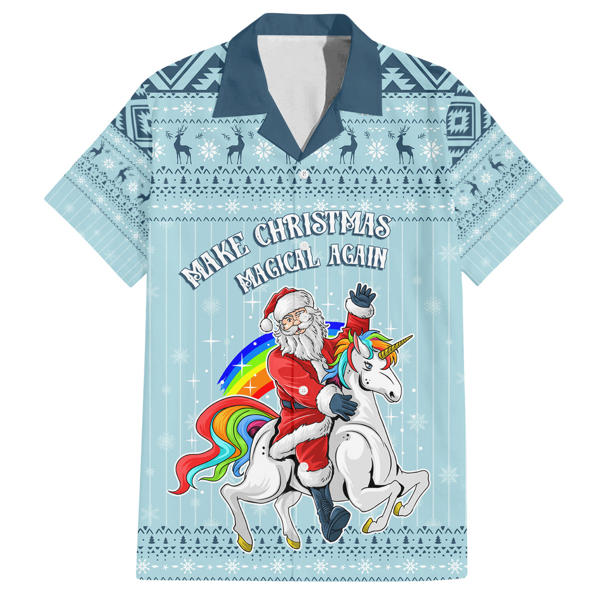 Unicorn - Make Christmas Magical Again Family Matching Summer Maxi Dress and Hawaiian Shirt - Wonder Print Shop