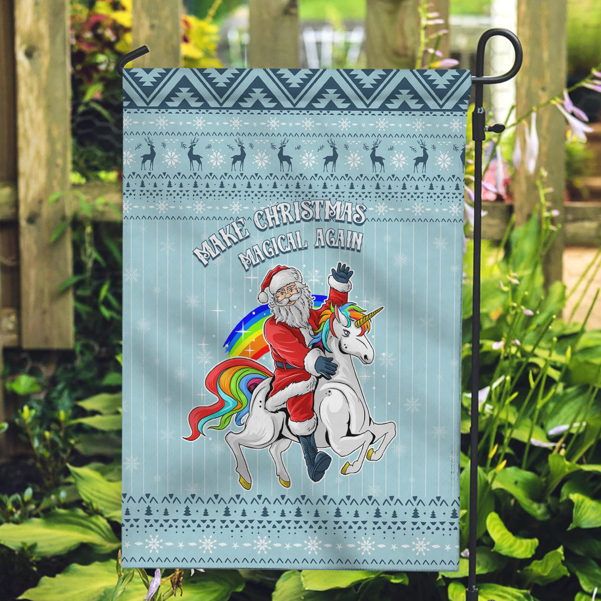 Unicorn - Make Christmas Magical Again Garden Flag - Wonder Print Shop