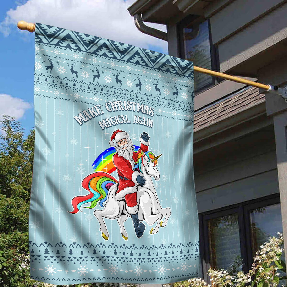 Unicorn - Make Christmas Magical Again Garden Flag - Wonder Print Shop