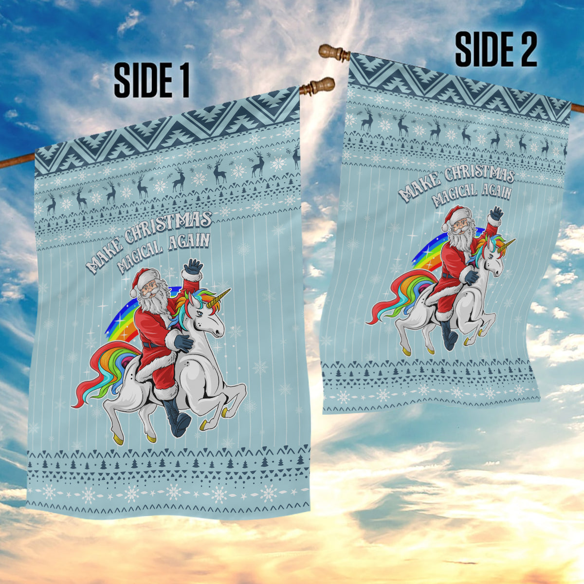 Unicorn - Make Christmas Magical Again Garden Flag - Wonder Print Shop