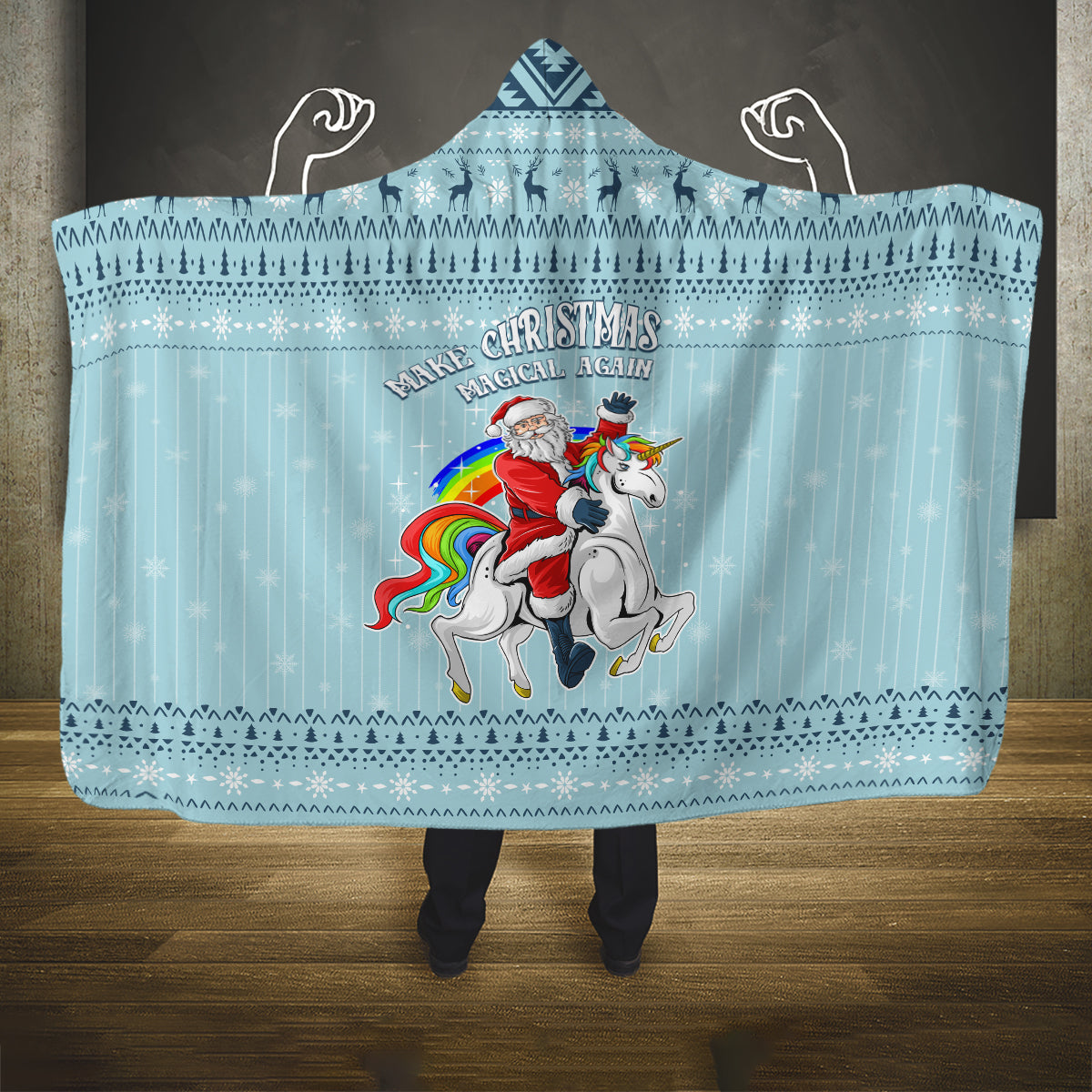 unicorn-make-christmas-magical-again-hooded-blanket