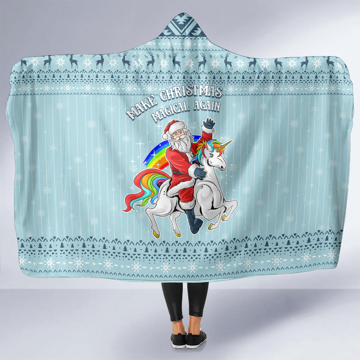 unicorn-make-christmas-magical-again-hooded-blanket