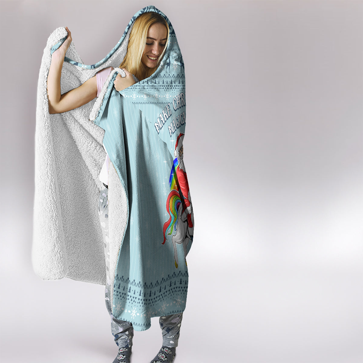 unicorn-make-christmas-magical-again-hooded-blanket