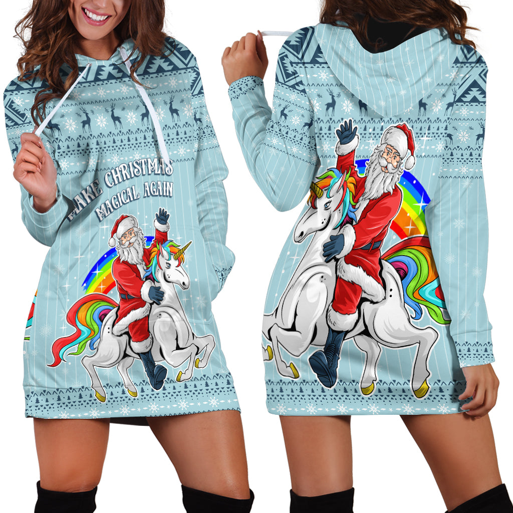 Unicorn - Make Christmas Magical Again Hoodie Dress - Wonder Print Shop