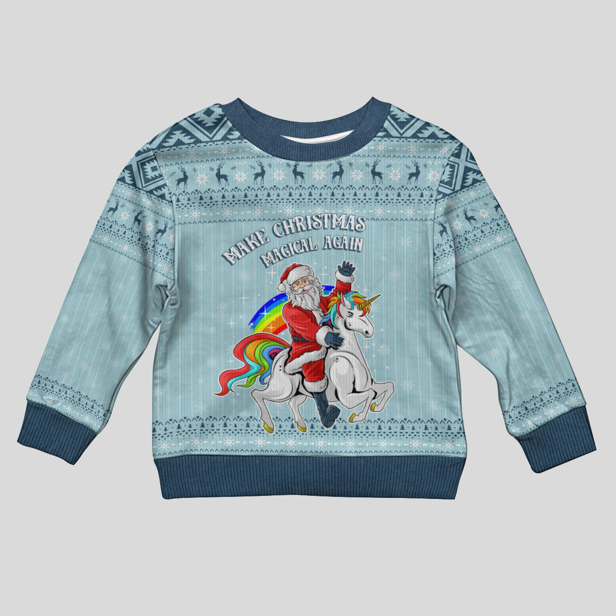 Wonder Print Christmas Kid Ugly Christmas Sweater Unicorn - Make Christmas Magical Again - Wonder Print Shop