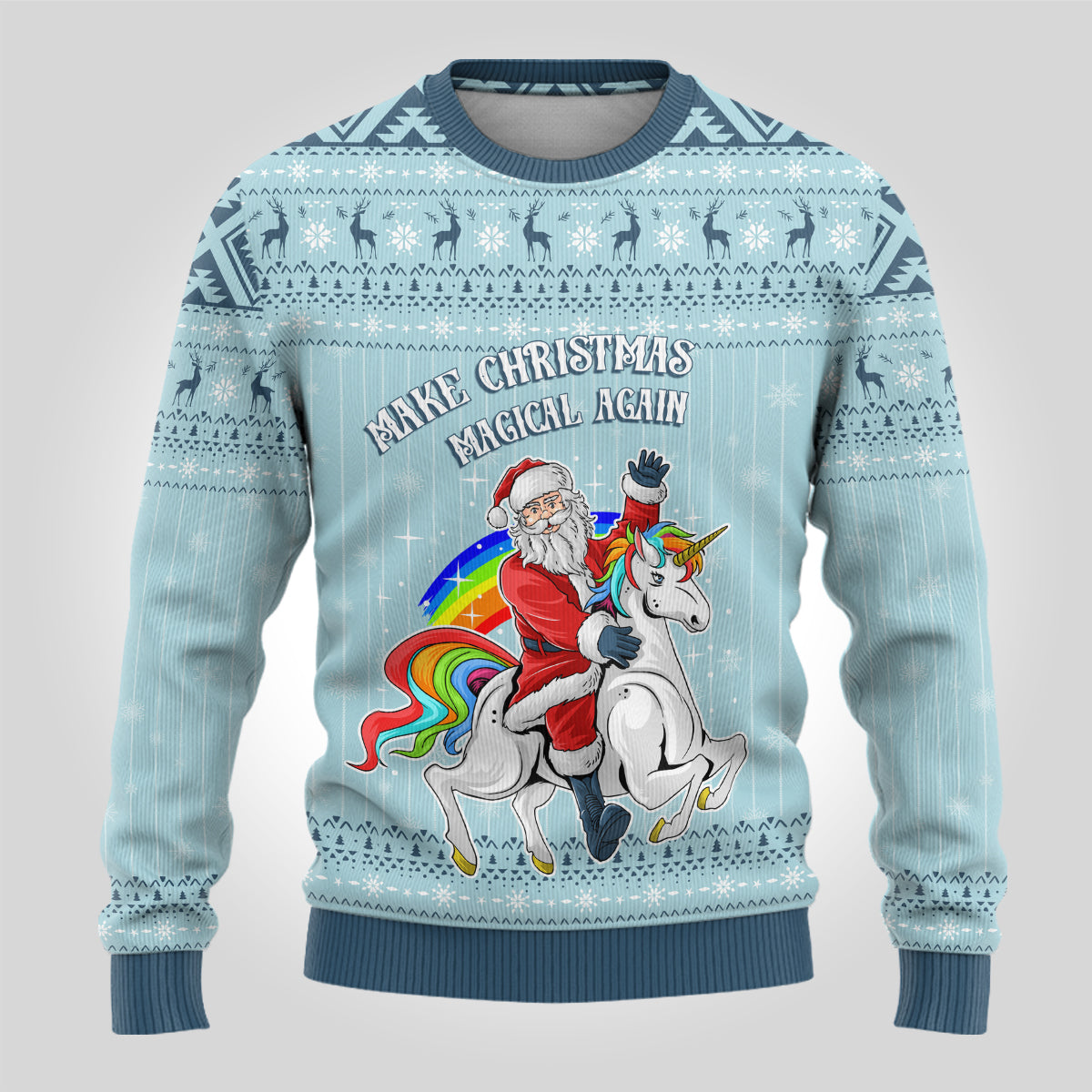 Wonder Print Christmas Ugly Christmas Sweater Unicorn - Make Christmas Magical Again - Wonder Print Shop