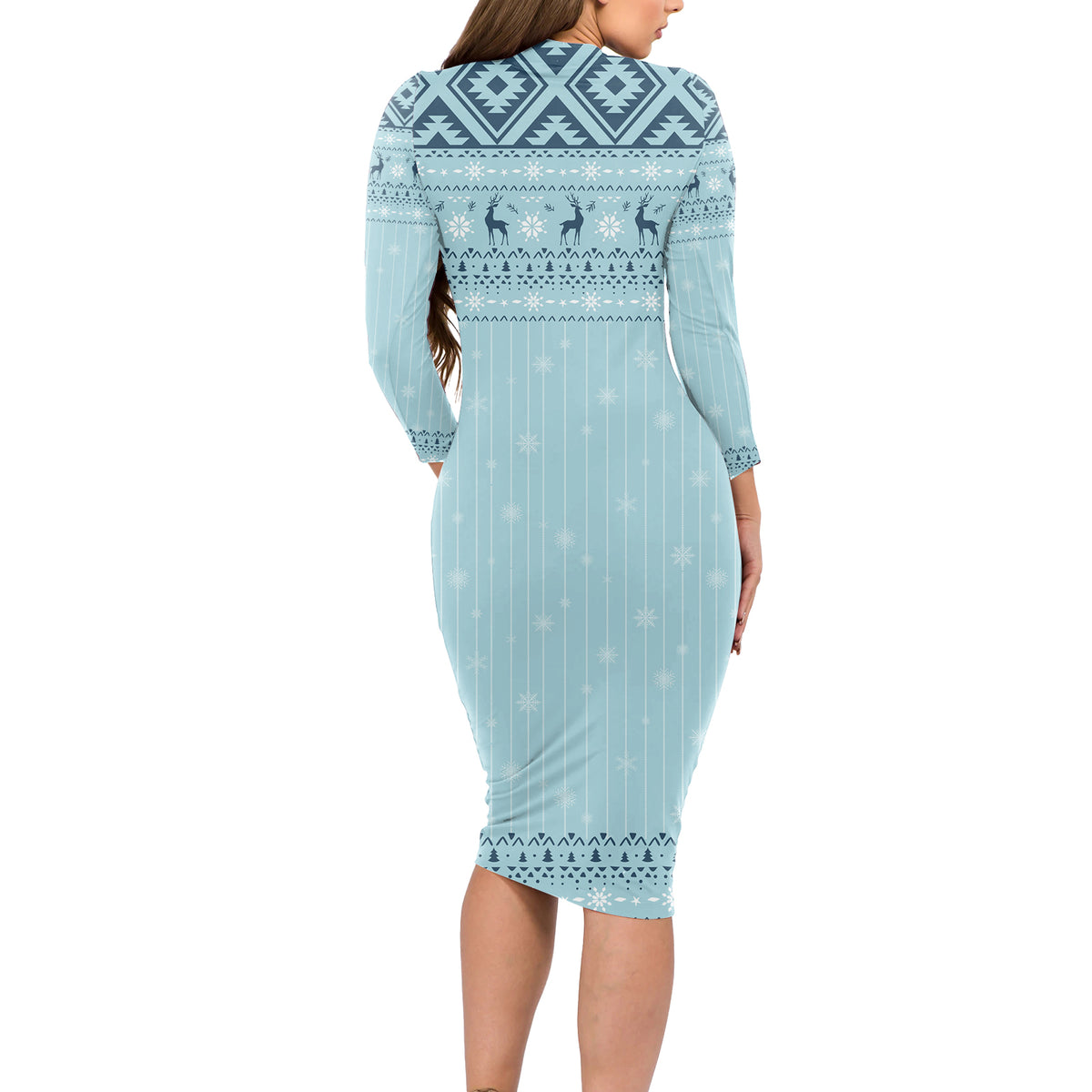 Unicorn - Make Christmas Magical Again Long Sleeve Bodycon Dress - Wonder Print Shop