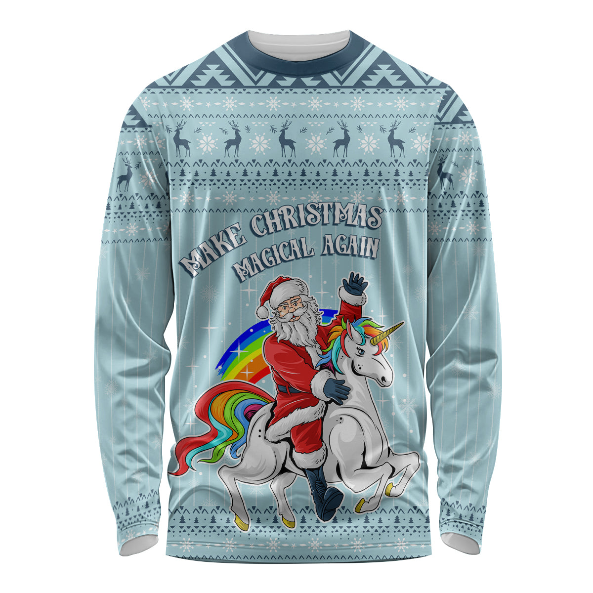 Unicorn - Make Christmas Magical Again Long Sleeve Shirt - Wonder Print Shop