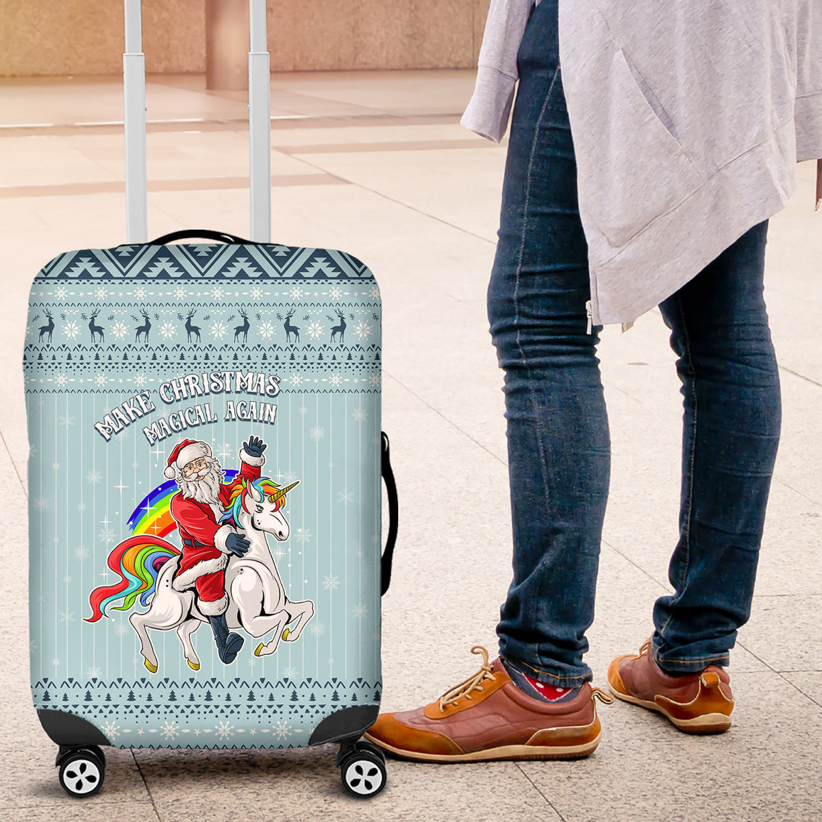 Unicorn - Make Christmas Magical Again Luggage Cover - Wonder Print Shop