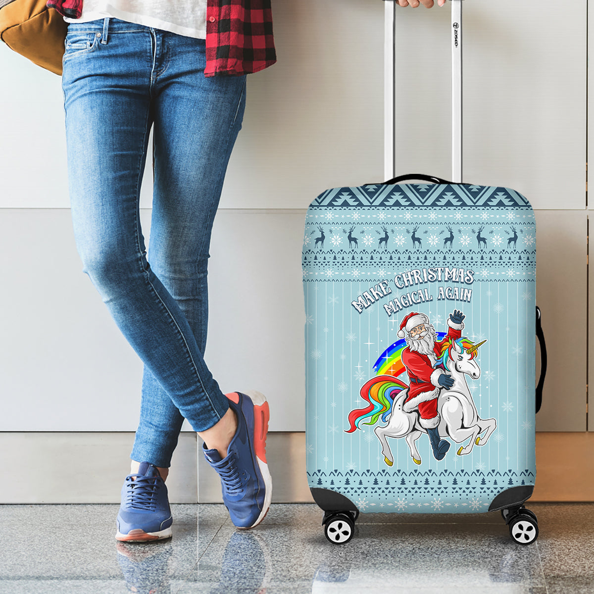 Unicorn - Make Christmas Magical Again Luggage Cover - Wonder Print Shop