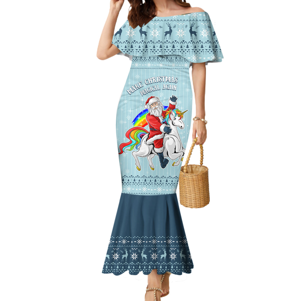 Unicorn - Make Christmas Magical Again Mermaid Dress - Wonder Print Shop
