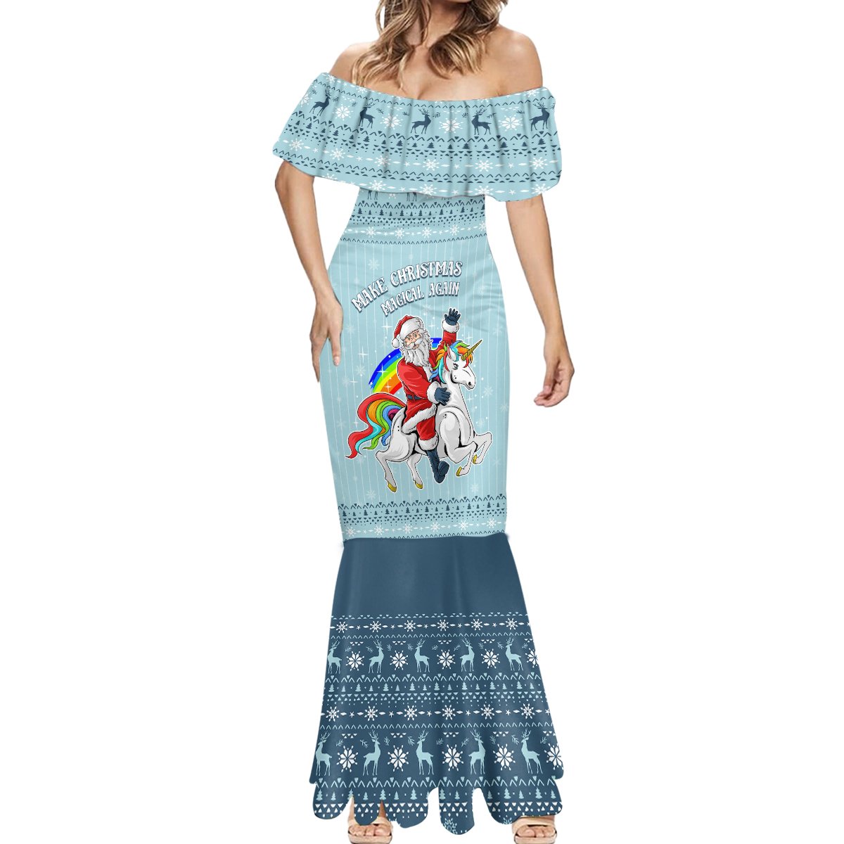 Unicorn - Make Christmas Magical Again Mermaid Dress - Wonder Print Shop