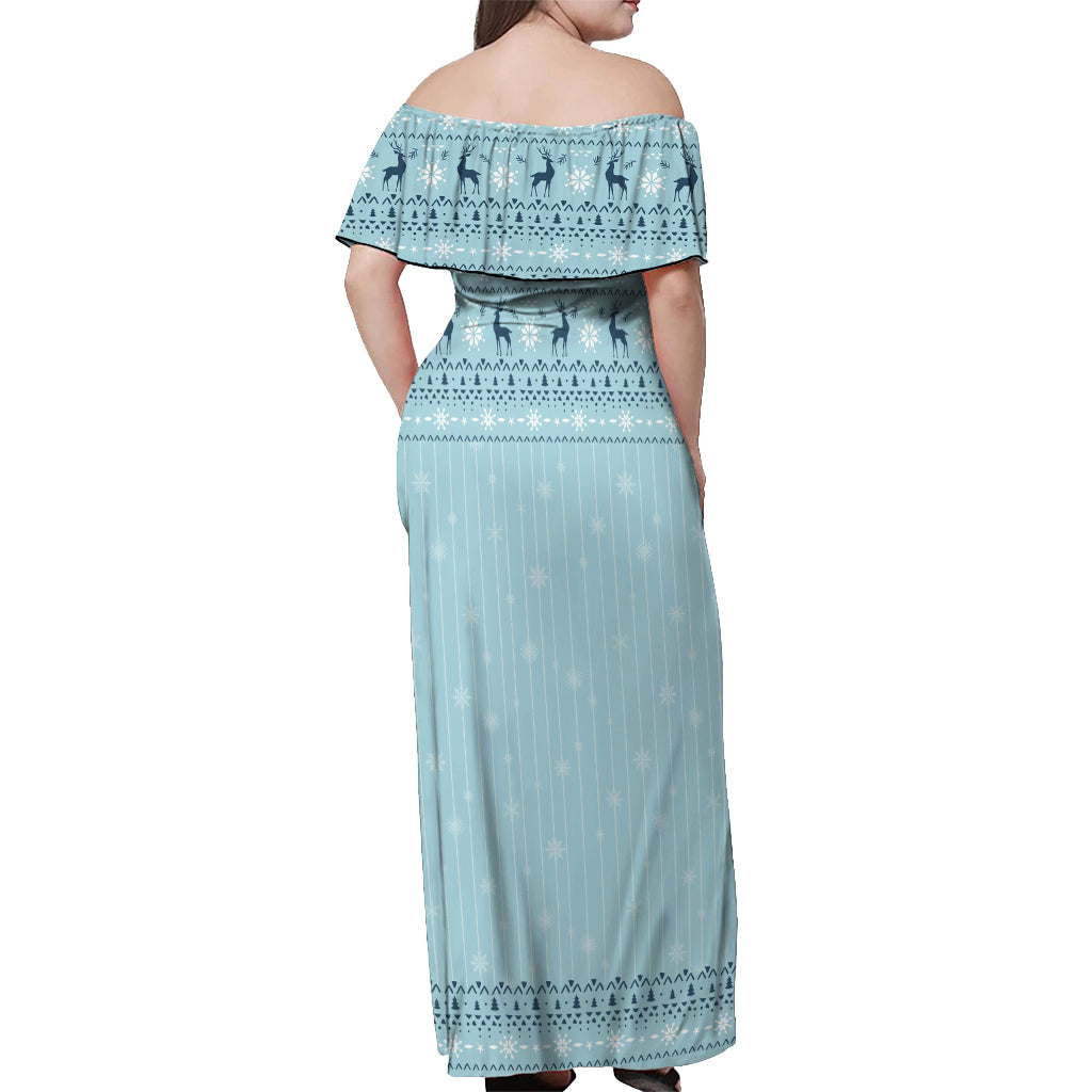 Unicorn - Make Christmas Magical Again Off Shoulder Maxi Dress - Wonder Print Shop