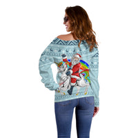 Unicorn - Make Christmas Magical Again Off Shoulder Sweater - Wonder Print Shop