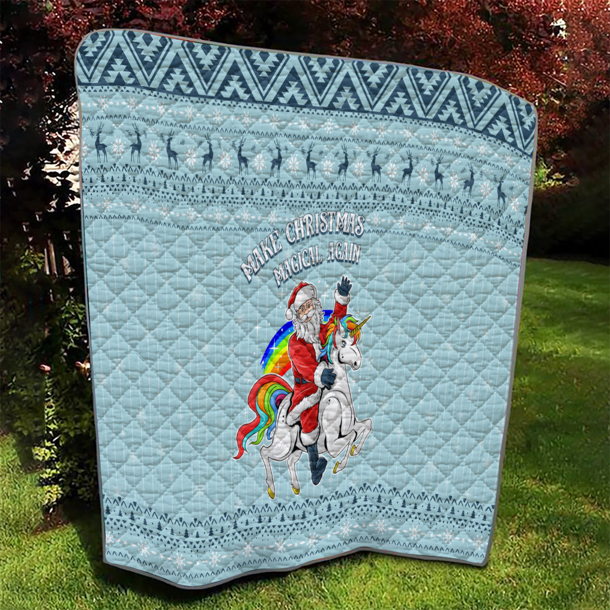 Unicorn - Make Christmas Magical Again Quilt - Wonder Print Shop