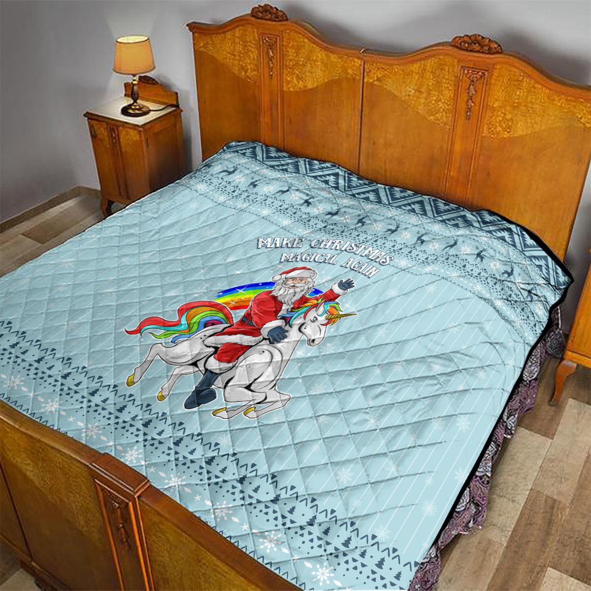 Unicorn - Make Christmas Magical Again Quilt - Wonder Print Shop