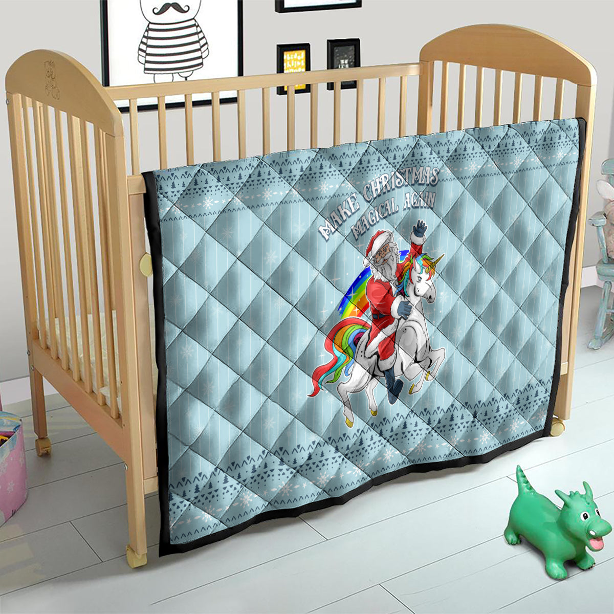 Unicorn - Make Christmas Magical Again Quilt - Wonder Print Shop