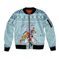 Unicorn - Make Christmas Magical Again Sleeve Zip Bomber Jacket - Wonder Print Shop