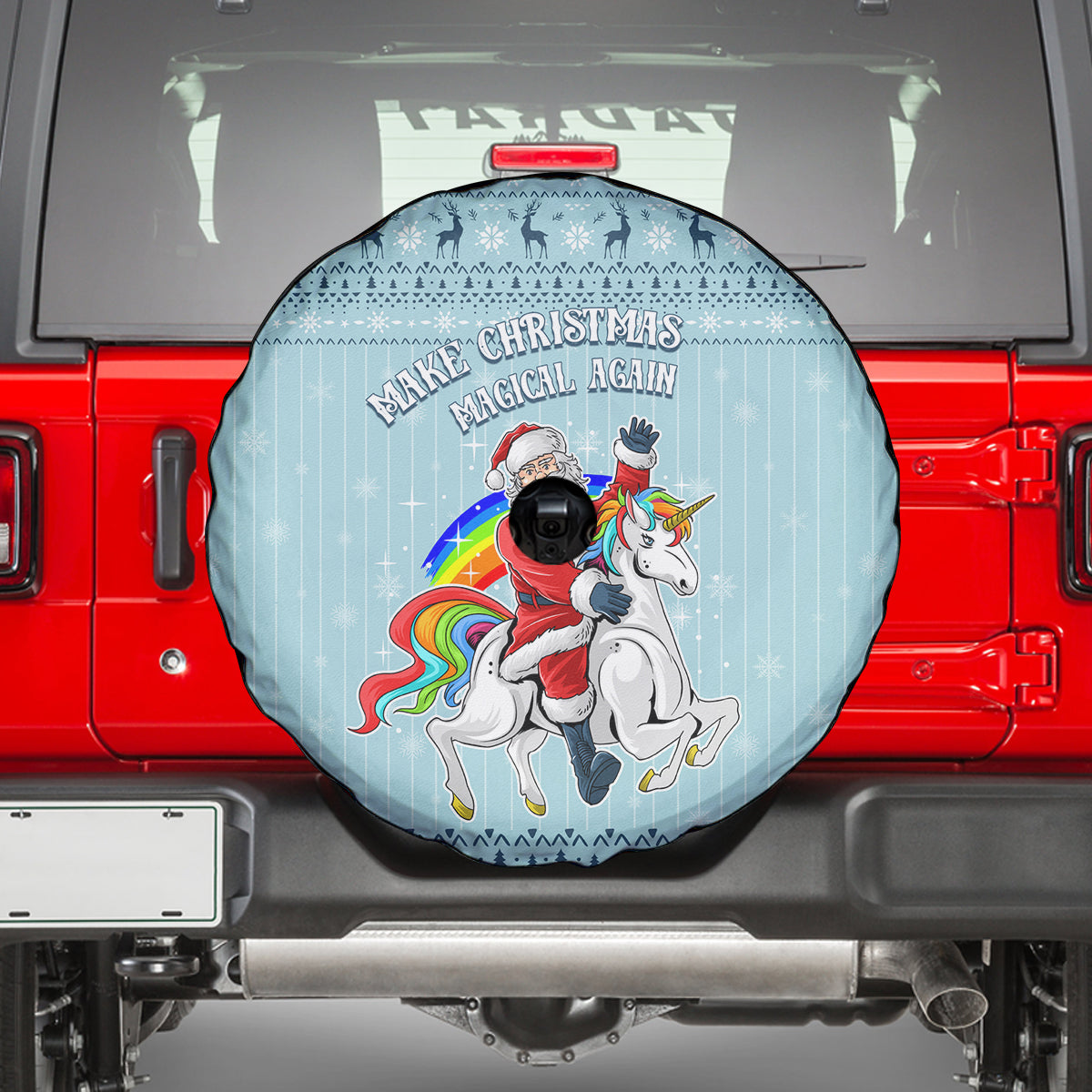 Unicorn - Make Christmas Magical Again Spare Tire Cover - Wonder Print Shop