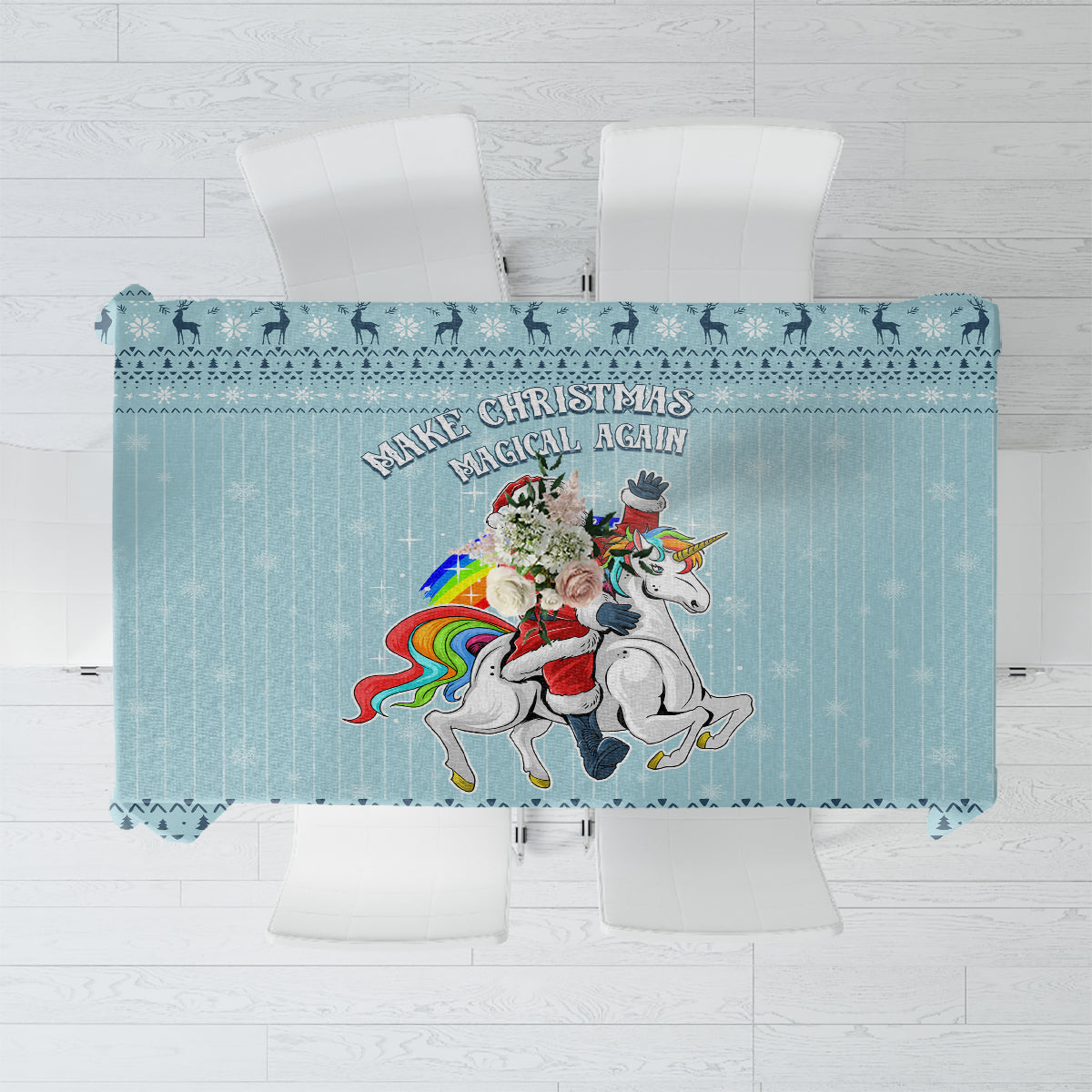 Unicorn - Make Christmas Magical Again Tablecloth - Wonder Print Shop