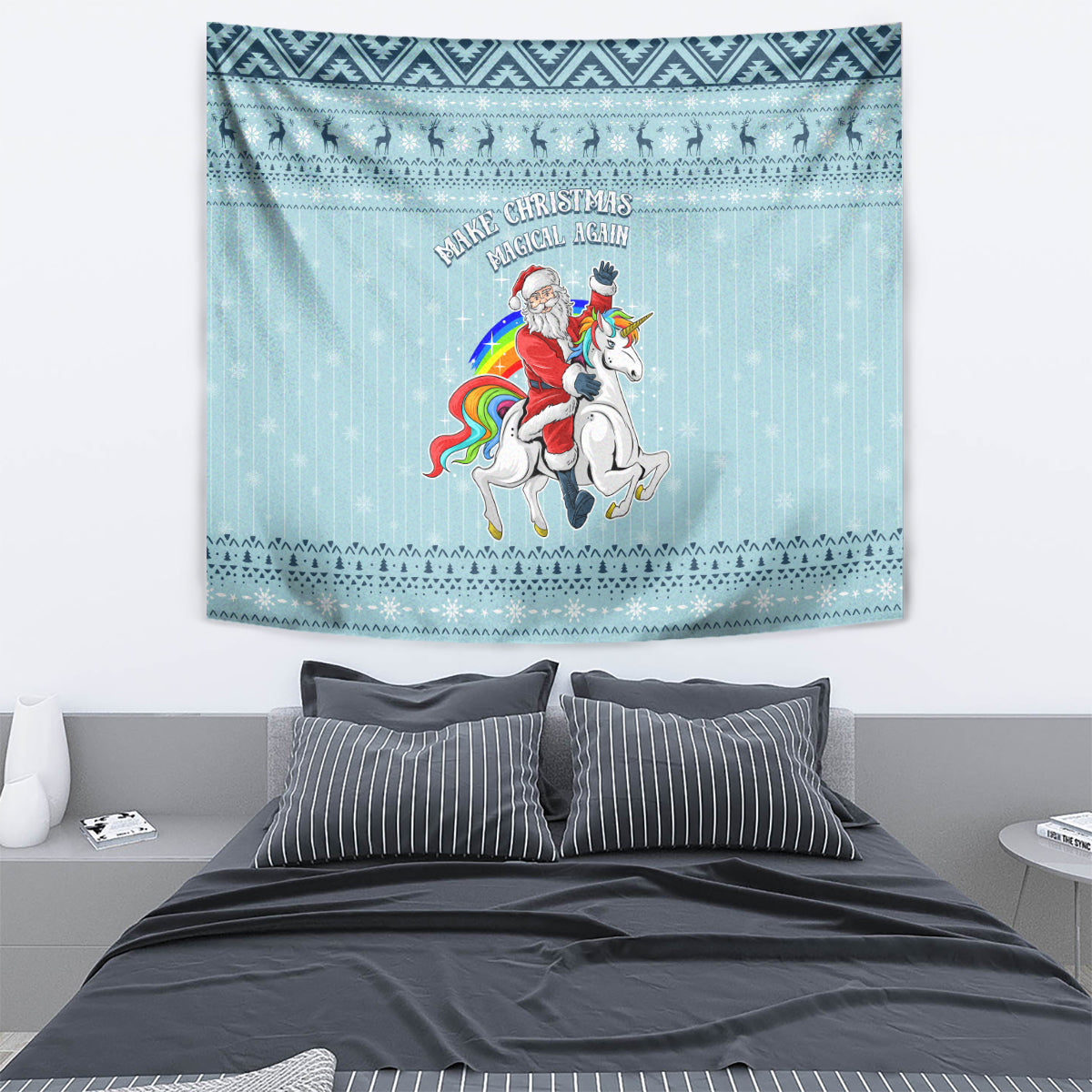 Unicorn - Make Christmas Magical Again Tapestry - Wonder Print Shop
