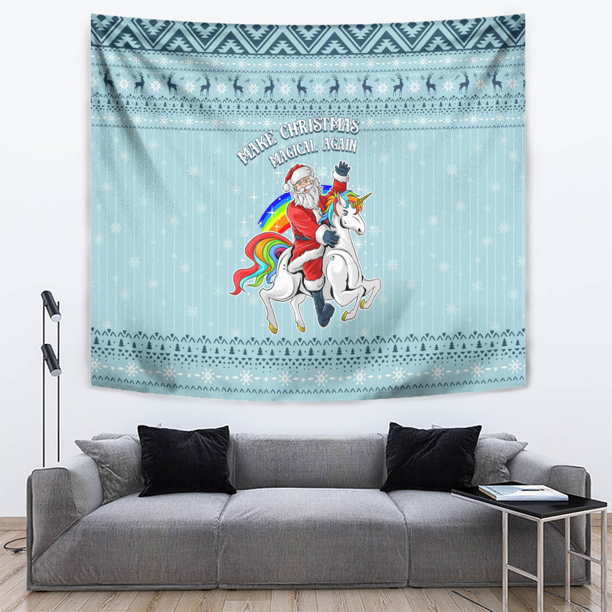 Unicorn - Make Christmas Magical Again Tapestry - Wonder Print Shop