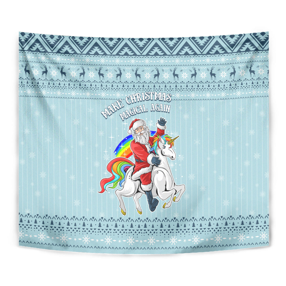 Unicorn - Make Christmas Magical Again Tapestry - Wonder Print Shop
