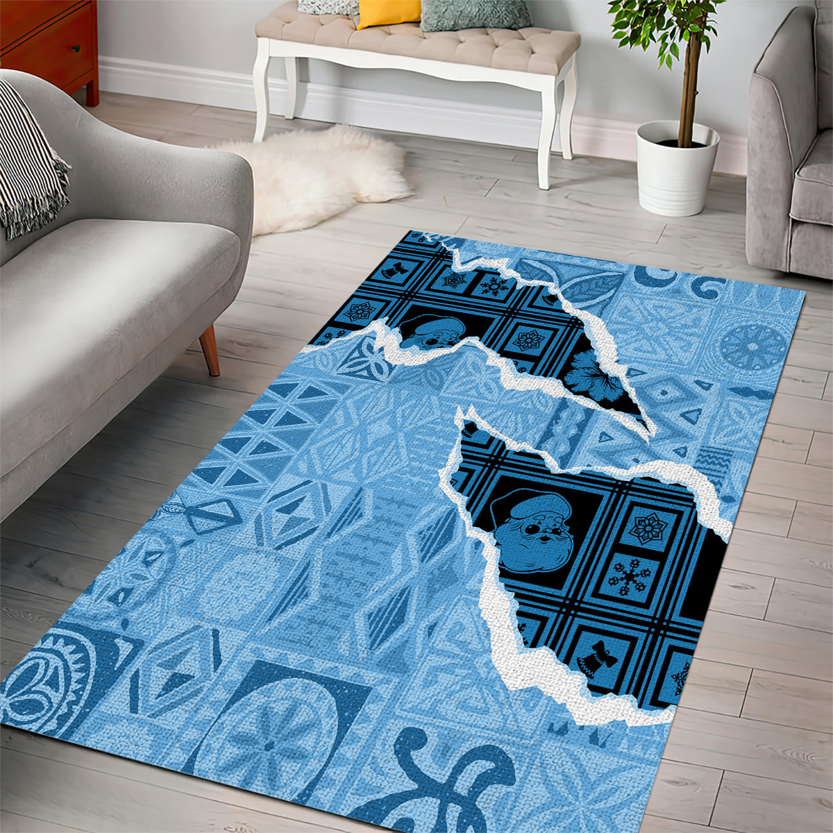 Bula Fiji Tapa Mix Christmas Area Rug Vintage Style LT7 - Wonder Print Shop