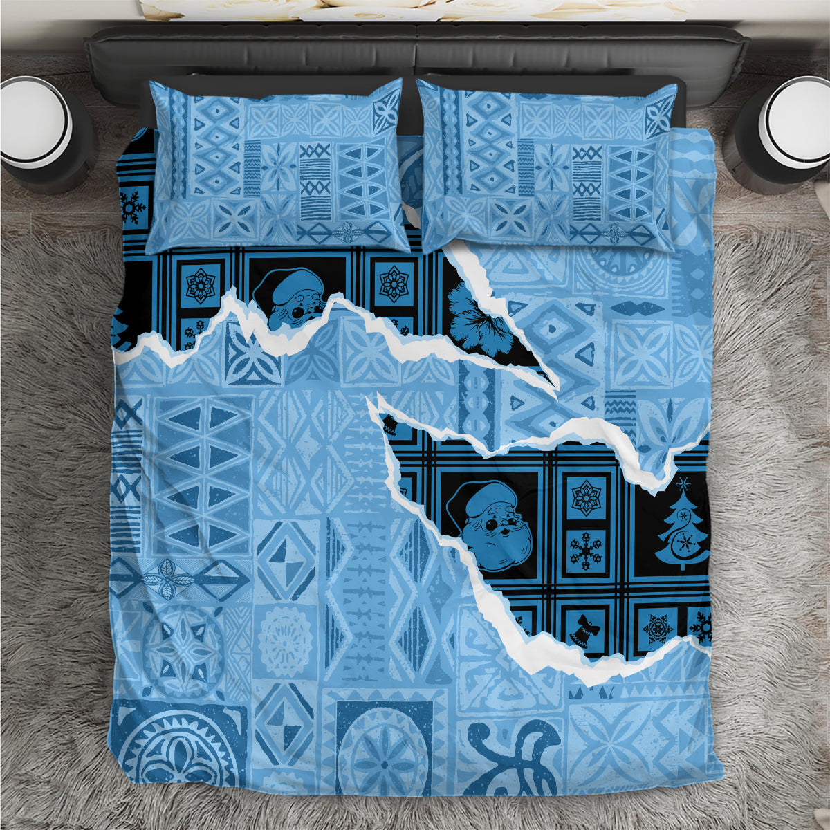 Bula Fiji Tapa Mix Christmas Bedding Set Vintage Style LT7 - Wonder Print Shop