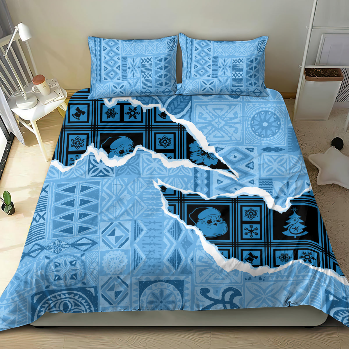 Bula Fiji Tapa Mix Christmas Bedding Set Vintage Style LT7 - Wonder Print Shop