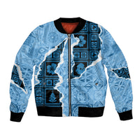 Bula Fiji Tapa Mix Christmas Bomber Jacket Vintage Style LT7 - Wonder Print Shop