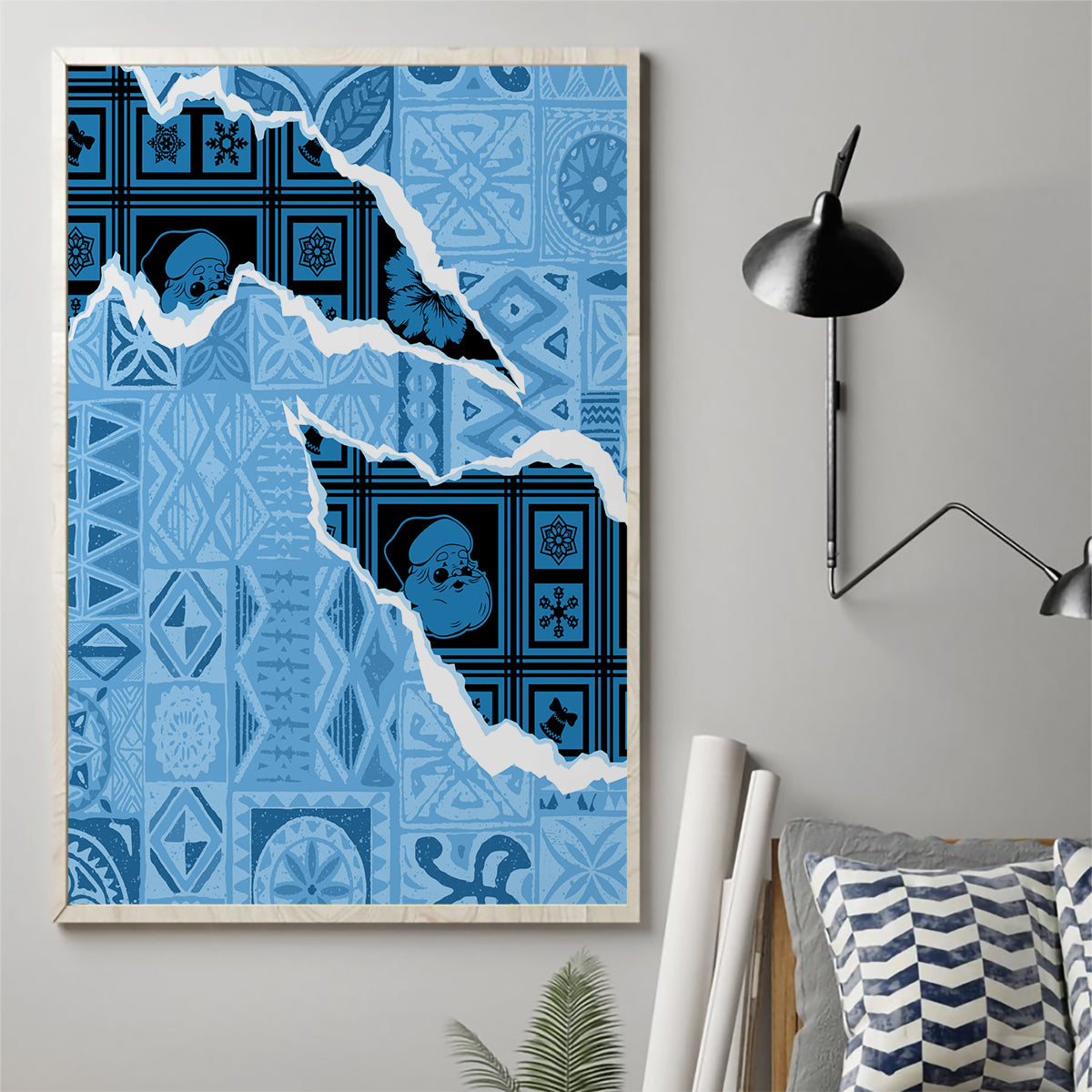 Bula Fiji Tapa Mix Christmas Canvas Wall Art Vintage Style LT7 - Wonder Print Shop