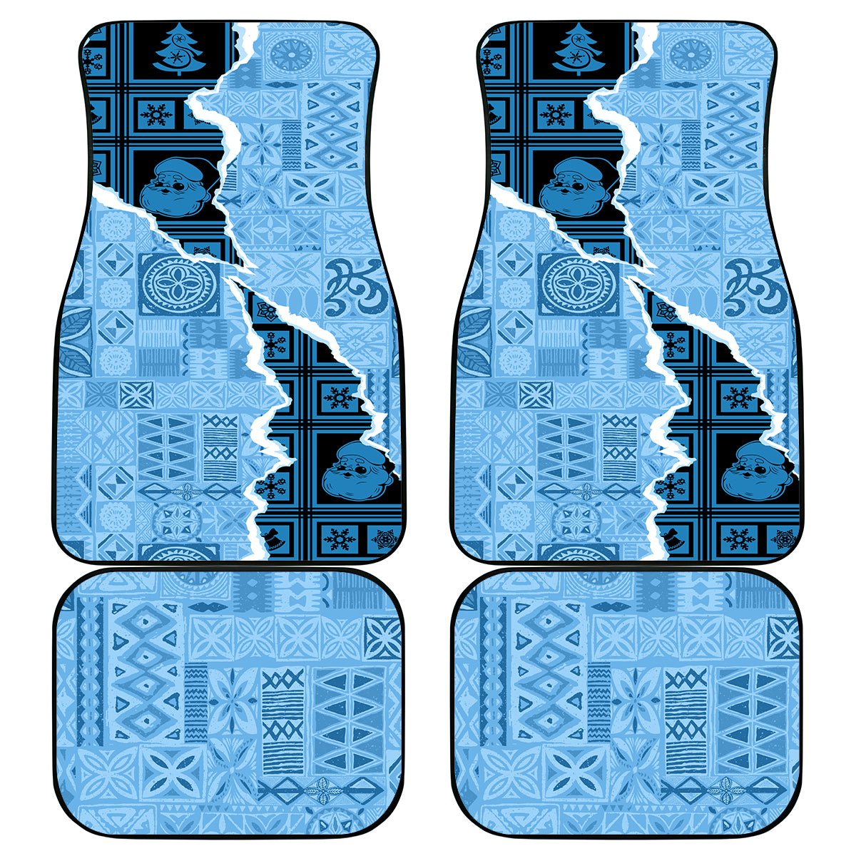 Bula Fiji Tapa Mix Christmas Car Mats Vintage Style LT7 - Wonder Print Shop