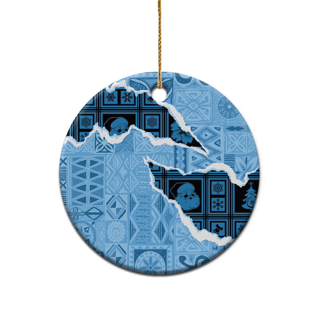 Bula Fiji Tapa Mix Christmas Ceramic Ornament Vintage Style LT7 - Wonder Print Shop