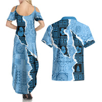 Bula Fiji Tapa Mix Christmas Couples Matching Summer Maxi Dress and Hawaiian Shirt Vintage Style LT7 - Wonder Print Shop