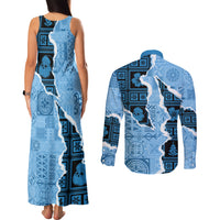 Bula Fiji Tapa Mix Christmas Couples Matching Tank Maxi Dress and Long Sleeve Button Shirt Vintage Style LT7 - Wonder Print Shop