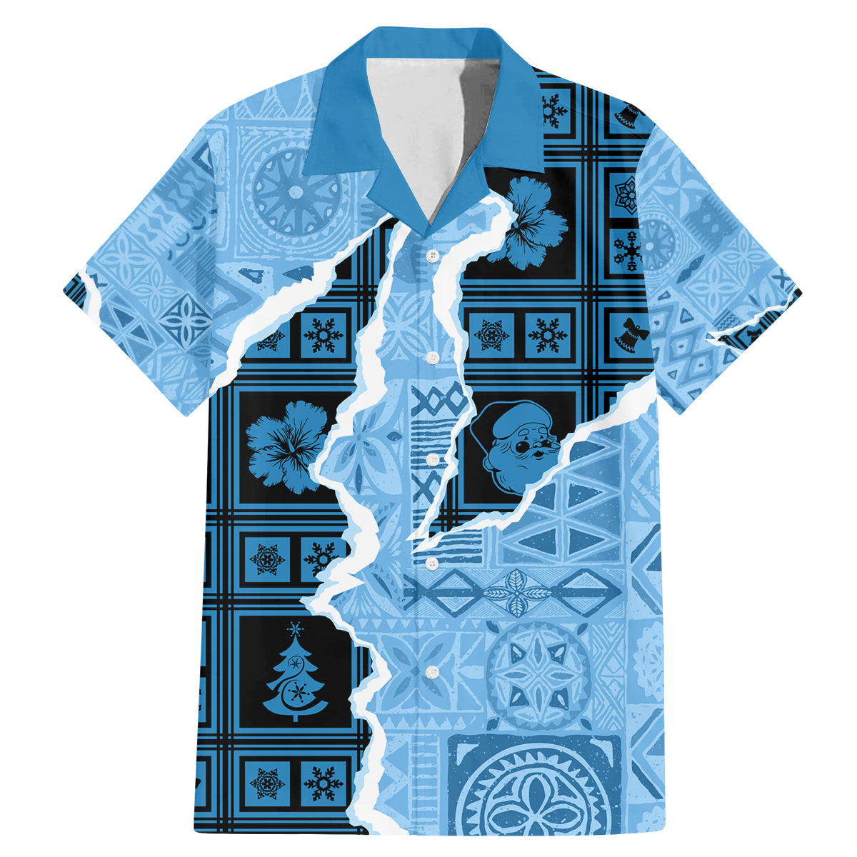 Bula Fiji Tapa Mix Christmas Family Matching Mermaid Dress and Hawaiian Shirt Vintage Style LT7 - Wonder Print Shop