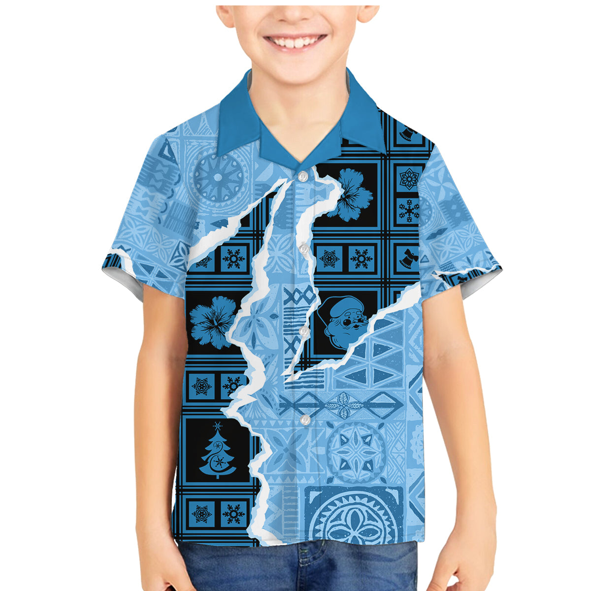 Bula Fiji Tapa Mix Christmas Family Matching Mermaid Dress and Hawaiian Shirt Vintage Style LT7 - Wonder Print Shop