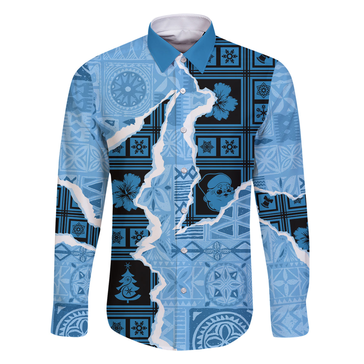 Bula Fiji Tapa Mix Christmas Family Matching Off Shoulder Long Sleeve Dress and Hawaiian Shirt Vintage Style - Wonder Print Shop