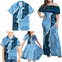 Bula Fiji Tapa Mix Christmas Family Matching Off Shoulder Maxi Dress and Hawaiian Shirt Vintage Style LT7 - Wonder Print Shop