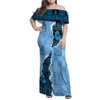 Bula Fiji Tapa Mix Christmas Family Matching Off Shoulder Maxi Dress and Hawaiian Shirt Vintage Style LT7 - Wonder Print Shop