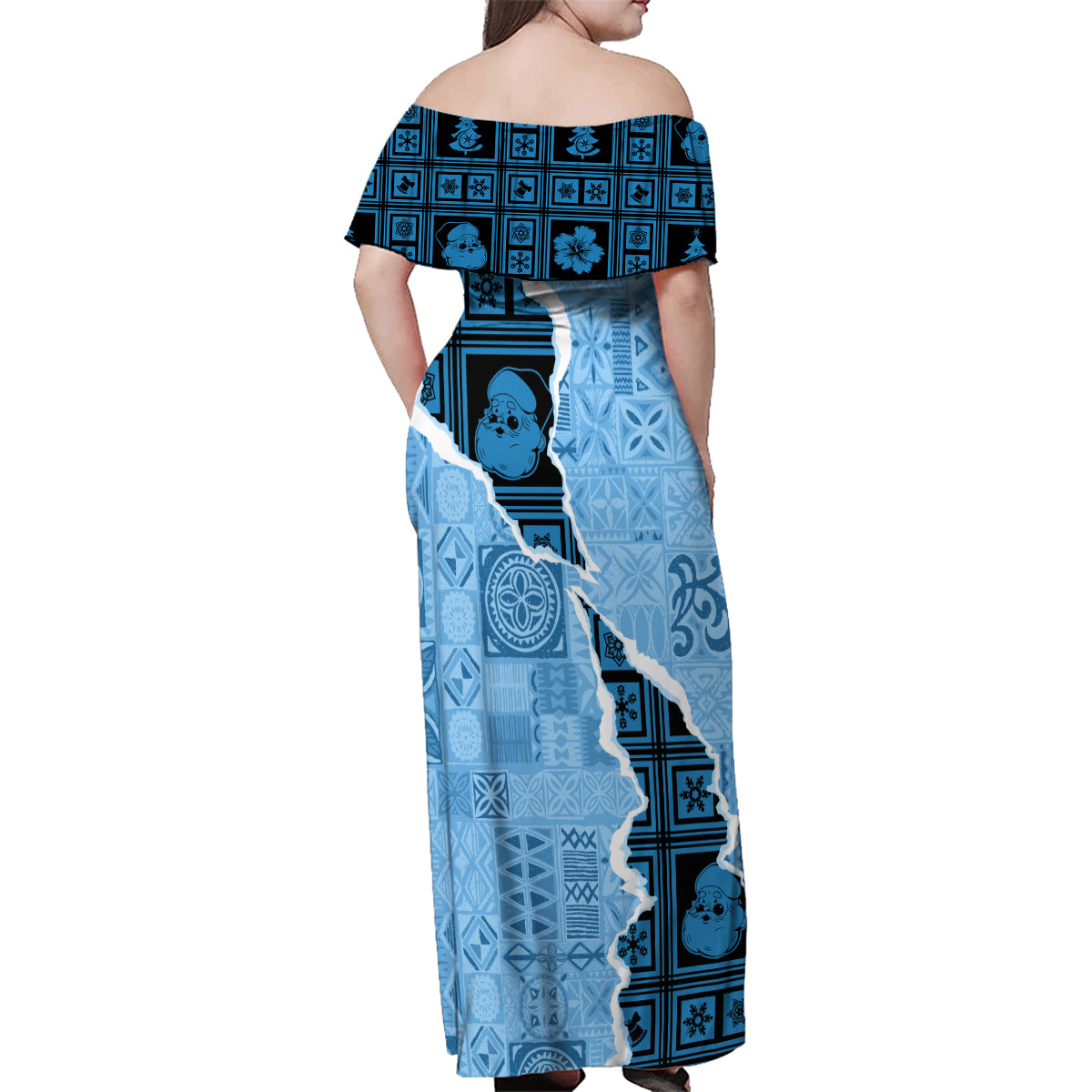 Bula Fiji Tapa Mix Christmas Family Matching Off Shoulder Maxi Dress and Hawaiian Shirt Vintage Style LT7 - Wonder Print Shop