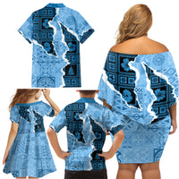 Bula Fiji Tapa Mix Christmas Family Matching Off Shoulder Short Dress and Hawaiian Shirt Vintage Style LT7 - Wonder Print Shop