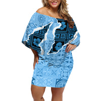 Bula Fiji Tapa Mix Christmas Family Matching Off Shoulder Short Dress and Hawaiian Shirt Vintage Style LT7 - Wonder Print Shop