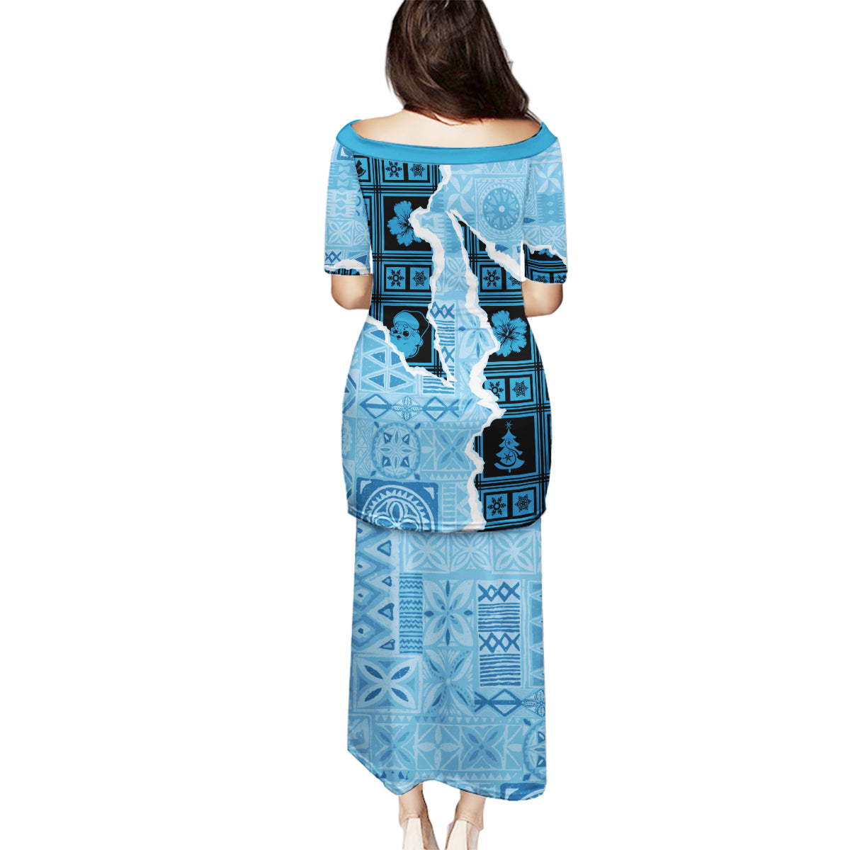 Bula Fiji Tapa Mix Christmas Family Matching Puletasi Dress and Hawaiian Shirt Vintage Style - Wonder Print Shop