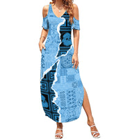 Bula Fiji Tapa Mix Christmas Family Matching Summer Maxi Dress and Hawaiian Shirt Vintage Style - Wonder Print Shop