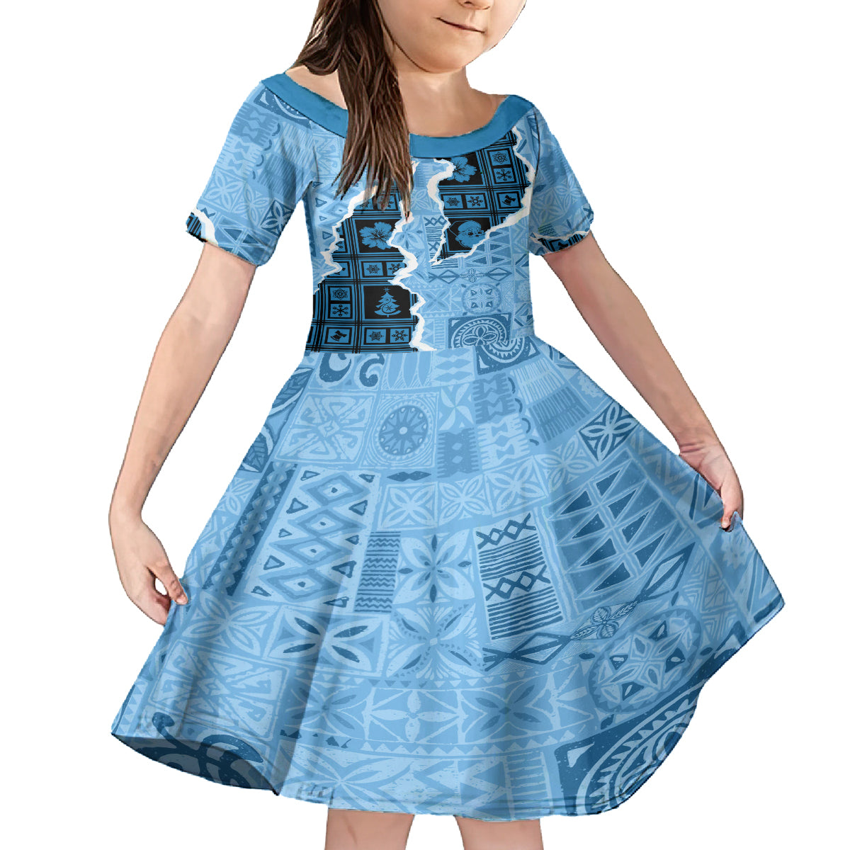 Bula Fiji Tapa Mix Christmas Family Matching Tank Maxi Dress and Hawaiian Shirt Vintage Style - Wonder Print Shop